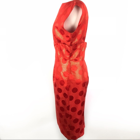 Vintage Dress Metallic Stripe Dots Cut Out Sheath - Picture 5 of 7